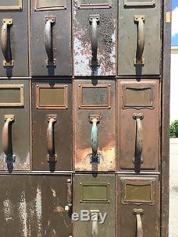 Vintage Industrial ART METAL Steel Mail Sorter / Library File LARGE cabinet