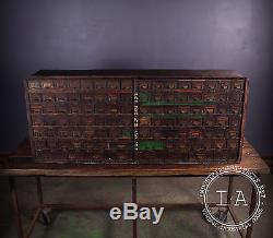 Vintage Industrial Depression Era 102 Drawer Apothecary Cabinet
