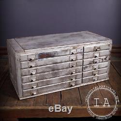 Vintage Industrial Depression Era 12 Drawer Flat File Cabinet