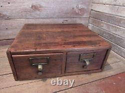Vintage Industrial Office 2 Drawer Wood File Cabinet Beautiful