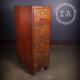 Vintage Industrial Shaw Walker 4 Drawer Wooden File Cabinet