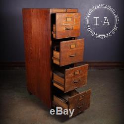 Vintage Industrial Shaw Walker 4 Drawer, Wooden File Cabinets 4 Drawer Antique