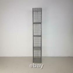 Vintage Industrial Wire Mesh Locker Shelving Unit 4 Compartments #2628