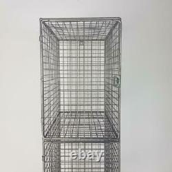 Vintage Industrial Wire Mesh Locker Shelving Unit 4 Compartments #2628