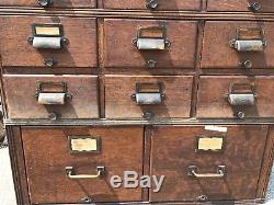 Vintage Industrial Yawman Erbe Card Catalog Drawer Stacking Filing Cabinet