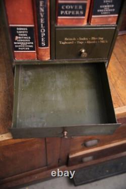 Vintage Industrial file cabinet ledger book holder Salesman Sample antique metal