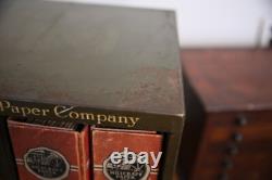 Vintage Industrial file cabinet ledger book holder Salesman Sample antique metal