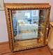 Vintage Italian Gilded Shadow Box Display Cabinet With Mirrored Back & Glass Door