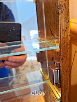 Vintage Italian Gilded Shadow Box Display Cabinet with Mirrored Back & Glass Door