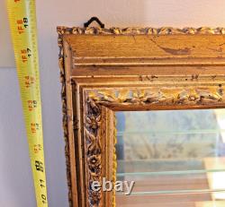 Vintage Italian Gilded Shadow Box Display Cabinet with Mirrored Back & Glass Door