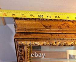 Vintage Italian Gilded Shadow Box Display Cabinet with Mirrored Back & Glass Door