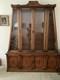 Vintage Italian Mid-century Lighted Display Cabinet Hutch Burlwood Inlay