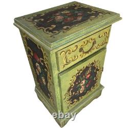 Vintage Italian Venetian Handpainted Front/Side/Top 1 Door Cabinet Drawer