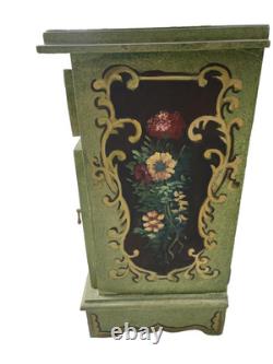 Vintage Italian Venetian Handpainted Front/Side/Top 1 Door Cabinet Drawer