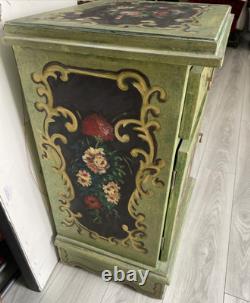 Vintage Italian Venetian Handpainted Front/Side/Top 1 Door Cabinet Drawer