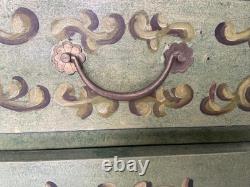 Vintage Italian Venetian Handpainted Front/Side/Top 1 Door Cabinet Drawer