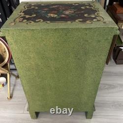 Vintage Italian Venetian Handpainted Front/Side/Top 1 Door Cabinet Drawer
