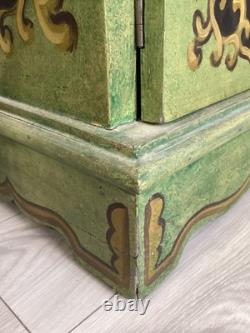 Vintage Italian Venetian Handpainted Front/Side/Top 1 Door Cabinet Drawer