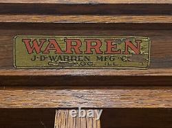 Vintage J. D. Warren Oak Hardware Store/ General Store 8 Ft Wide Display Cabinet