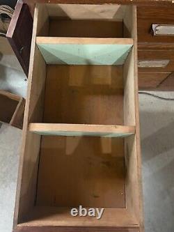 Vintage J. D. Warren Oak Hardware Store/ General Store 8 Ft Wide Display Cabinet