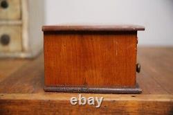 Vintage Jas Smith & Sons Sewing Needle Spool Cabinet Wood Apothecary drawer box