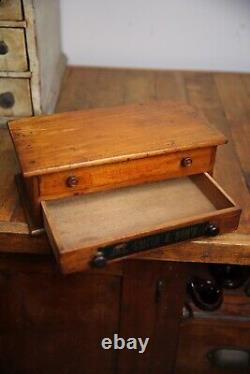 Vintage Jas Smith & Sons Sewing Needle Spool Cabinet Wood Apothecary drawer box