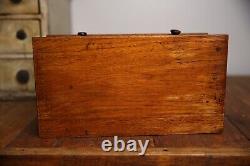 Vintage Jas Smith & Sons Sewing Needle Spool Cabinet Wood Apothecary drawer box