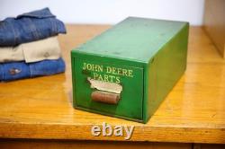 Vintage John Deere Card Catalog Cabinet Wood drawer index file box organizer