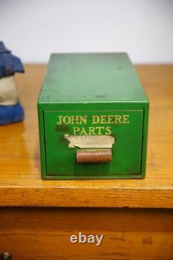 Vintage John Deere Card Catalog Cabinet Wood drawer index file box organizer