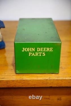 Vintage John Deere Card Catalog Cabinet Wood drawer index file box organizer