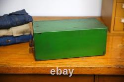 Vintage John Deere Card Catalog Cabinet Wood drawer index file box organizer