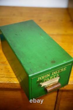 Vintage John Deere Card Catalog Cabinet Wood drawer index file box organizer