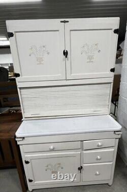Vintage Keystone Hooser Cabinet Hutch 30s 40s Retro 40x70x24