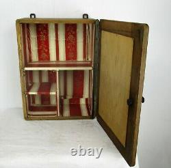 Vintage Kitchen Apothecary Medicine Bathroom Cabinet Oak Oval Beveled Mirror