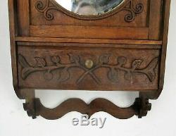 Vintage Kitchen Apothecary Medicine Bathroom Wall Cabinet Oval Mirror Gorgeous