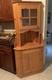 Vintage Knotty Pine Tall Kitchen Corner Cupboard Storage Hutch Cabinet