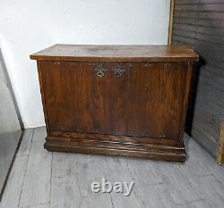 Vintage Lane 1960s Record Album Cabinet Drop Front Oak Mid Century