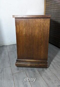 Vintage Lane 1960s Record Album Cabinet Drop Front Oak Mid Century