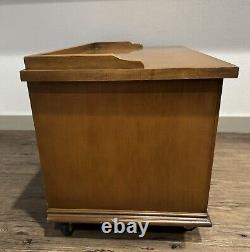 Vintage Lane 1960s Record Album Cabinet Lift Up Top with Key and Hang Tags 1969