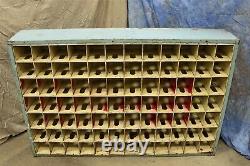 Vintage Large Over 5ft Wide Metal Post Office Mail Box Sorter with 84 Slots