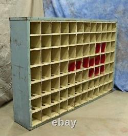 Vintage Large Over 5ft Wide Metal Post Office Mail Box Sorter with 84 Slots