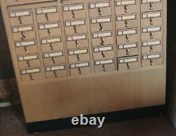 Vintage Library Bureau 60 Drawer Card File Cabinet Library Card Catalog