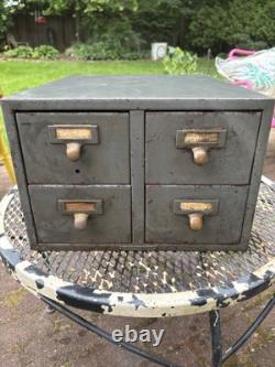 Vintage Library Bureau Sole Makers 4 Drawer Card Catalogue Box