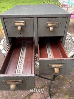 Vintage Library Bureau Sole Makers 4 Drawer Card Catalogue Box