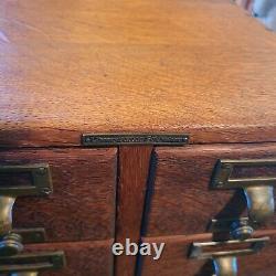 Vintage Library Bureau Sole Makers 4 Drawer Library Card Catalog File Cabinet