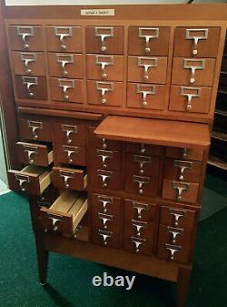 Vintage Library Card Catalog 45 drawers modular design antique furniture