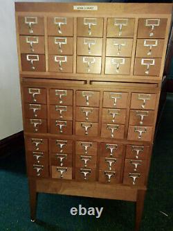 Vintage Library Card Catalog 45 drawers modular design antique furniture