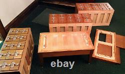 Vintage Library Card Catalog 45 drawers modular design antique furniture