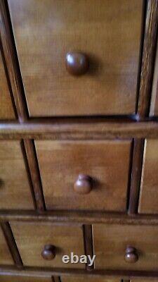 Vintage Library Card Catalog Cabinet 15 Drawers