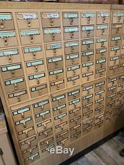 Vintage Library Card Catalog Cabinet MCM